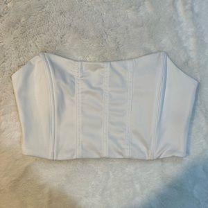 White Corset Style Strapless Top